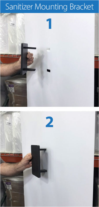 bannerstand with touch-less hand sanitizer dispenser mount installation part 1