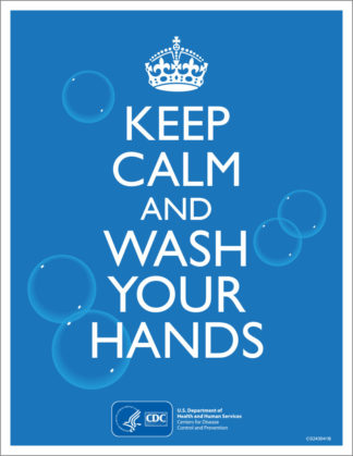 CDC keep calm and wash your hands poster in english