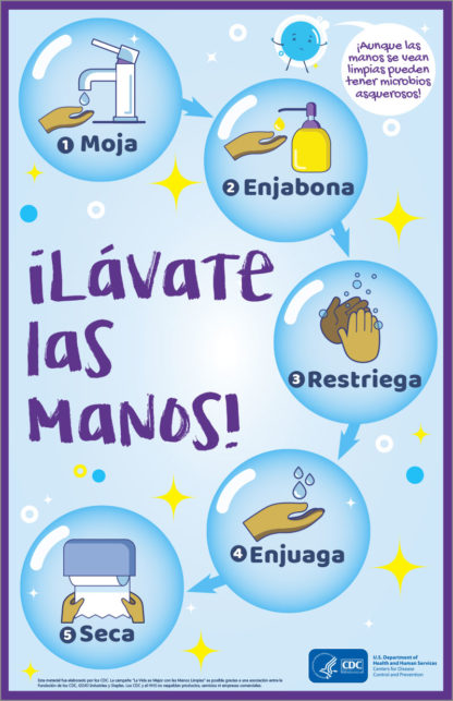 CDC wash your hands poster in spanish