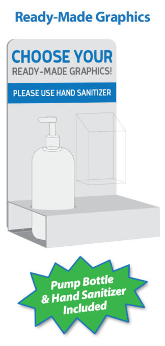 countertop hand sanitizer countertop sign with brochure holder generic graphics